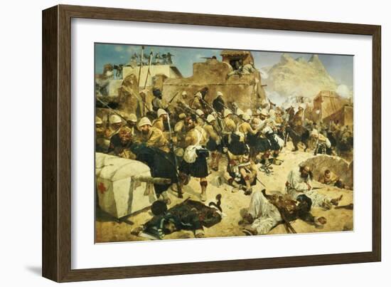 The 92nd Highlanders and the 2nd Gurkhas Storming Gaudi Mullah Sahibhad, Candahar-Richard Caton Woodville-Framed Giclee Print