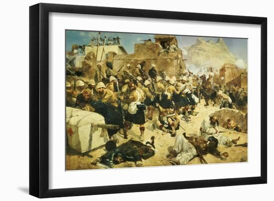 The 92nd Highlanders and the 2nd Gurkhas Storming Gaudi Mullah Sahibhad, Candahar-Richard Caton Woodville-Framed Giclee Print