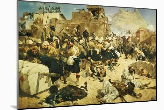 The 92nd Highlanders and the 2nd Gurkhas Storming Gaudi Mullah Sahibhad, Candahar-Richard Caton Woodville-Mounted Giclee Print