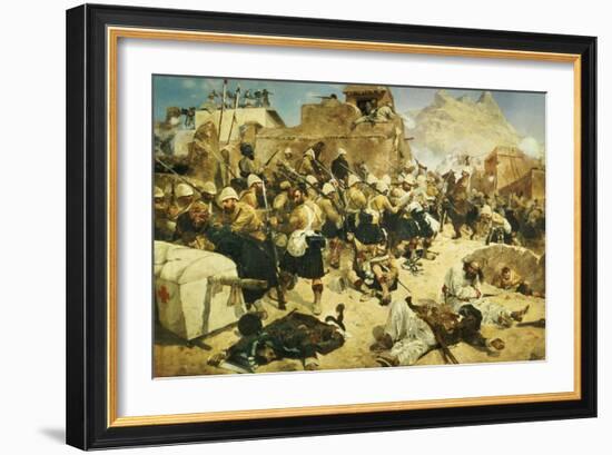 The 92nd Highlanders and the 2nd Gurkhas Storming Gaudi Mullah Sahibhad, Candahar-Richard Caton Woodville-Framed Giclee Print