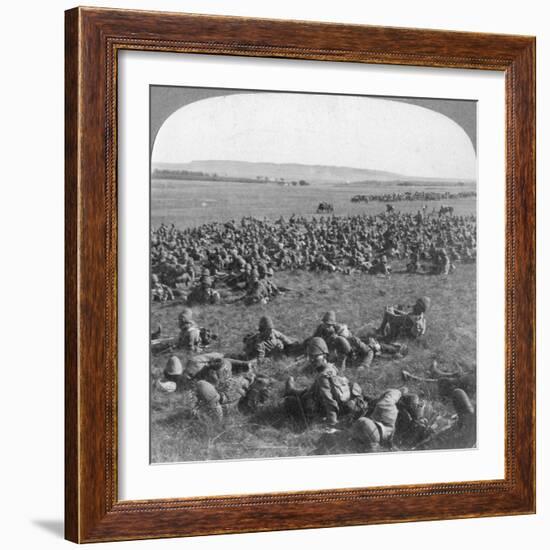 The 9th Division Resting on the March to Bloemfontein, South Africa, Boer War, 1901-Underwood & Underwood-Framed Giclee Print