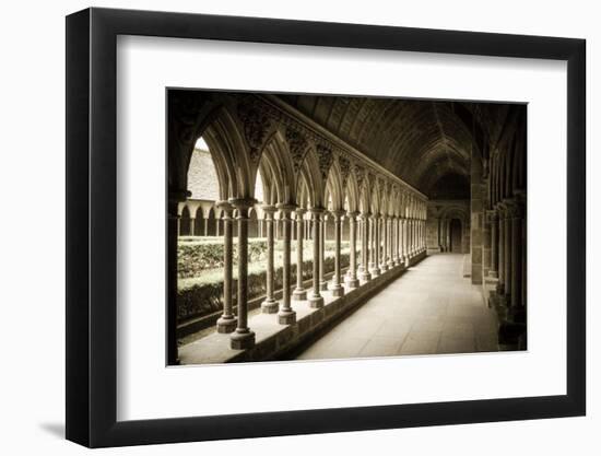 The abbey cloister, Mont Saint-Michel, Normandy, France-Russ Bishop-Framed Photographic Print