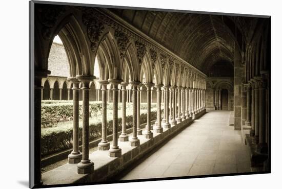 The abbey cloister, Mont Saint-Michel, Normandy, France-Russ Bishop-Mounted Photographic Print