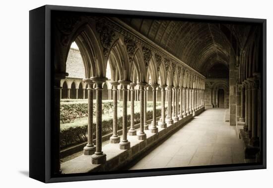 The abbey cloister, Mont Saint-Michel, Normandy, France-Russ Bishop-Framed Premier Image Canvas