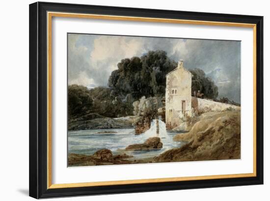 The Abbey Mill, Knaresborough, C.1801 (W/C with Bodycolour over Graphite on Laid Paper)-Thomas Girtin-Framed Giclee Print