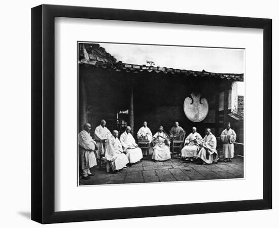 The Abbot and Monks of Kushan Monastery, C.1867-72-John Thomson-Framed Photographic Print