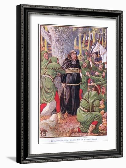 The Abbot of Saint Marie's Taken by Robin Hood, C.1920-Walter Crane-Framed Giclee Print