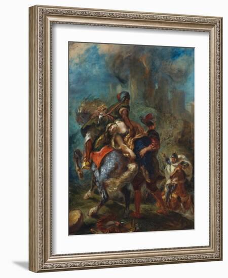 The Abduction of Rebecca, 1846-Eugene Delacroix-Framed Giclee Print