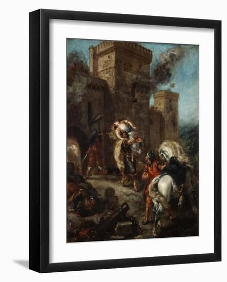 The Abduction of Rebecca, 1858-Eugene Delacroix-Framed Giclee Print