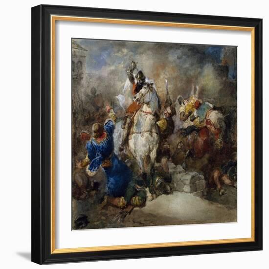 The Abduction of Rebecca, 1873 (W/C Heightened with Gouache over Pencil on Paper)-Eugene-Louis Lami-Framed Giclee Print