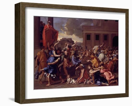 The Abduction of the Sabine Women, c.1633-34-Nicolas Poussin-Framed Giclee Print