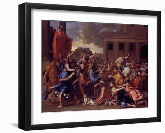 The Abduction of the Sabine Women, c.1633-34-Nicolas Poussin-Framed Giclee Print