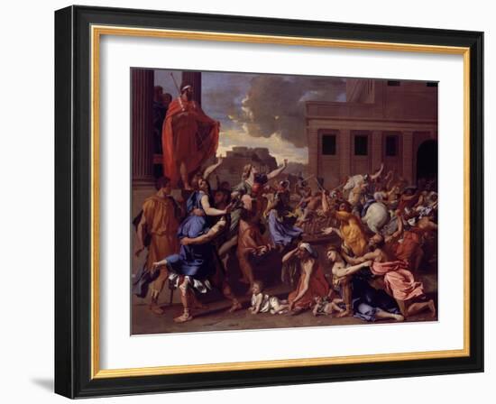 The Abduction of the Sabine Women, c.1633-34-Nicolas Poussin-Framed Giclee Print