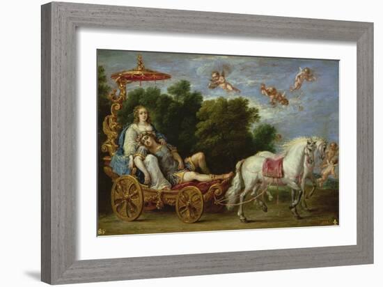 The Abduction of the Sleeping Rinaldo to the Fortunate Isle (Oil on Canvas)-David the Younger Teniers-Framed Giclee Print