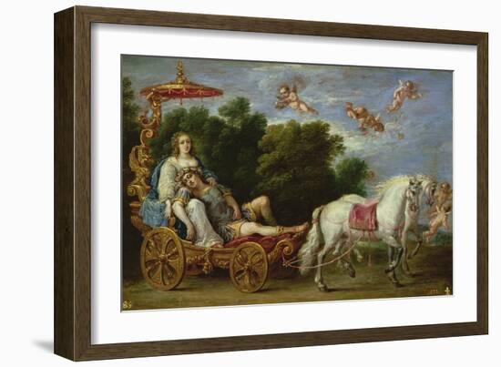 The Abduction of the Sleeping Rinaldo to the Fortunate Isle (Oil on Canvas)-David the Younger Teniers-Framed Giclee Print