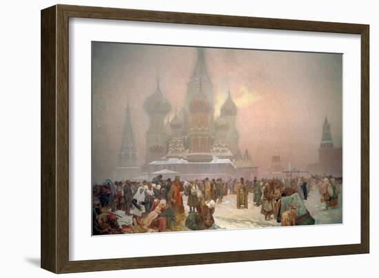 The Abolition of Serfdom, from the 'Slav Epic', 1914-Alphonse Mucha-Framed Giclee Print