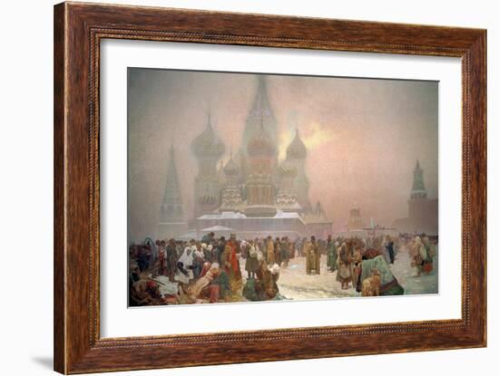 The Abolition of Serfdom, from the 'Slav Epic', 1914-Alphonse Mucha-Framed Giclee Print