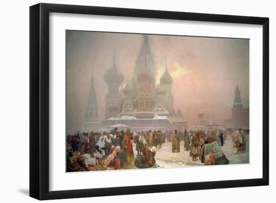 The Abolition of Serfdom, from the 'Slav Epic', 1914-Alphonse Mucha-Framed Giclee Print