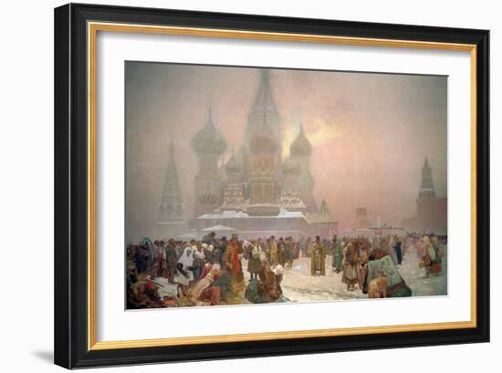 The Abolition of Serfdom, from the 'Slav Epic', 1914-Alphonse Mucha-Framed Giclee Print