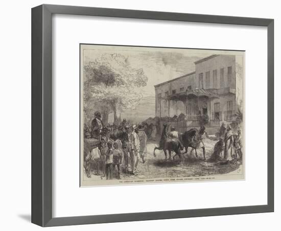 The Abyssinian Expedition, Transport Officers Buying Mules Opposite Shepheard's Hotel, Cairo-Charles Robinson-Framed Giclee Print