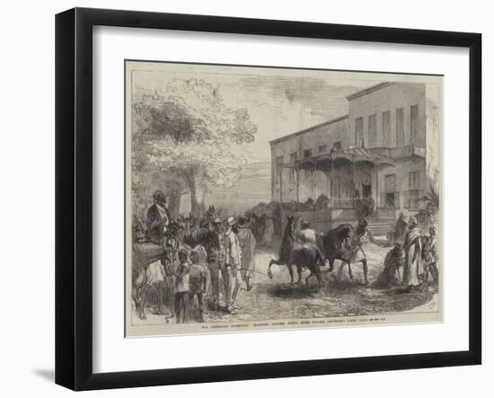 The Abyssinian Expedition, Transport Officers Buying Mules Opposite Shepheard's Hotel, Cairo-Charles Robinson-Framed Giclee Print