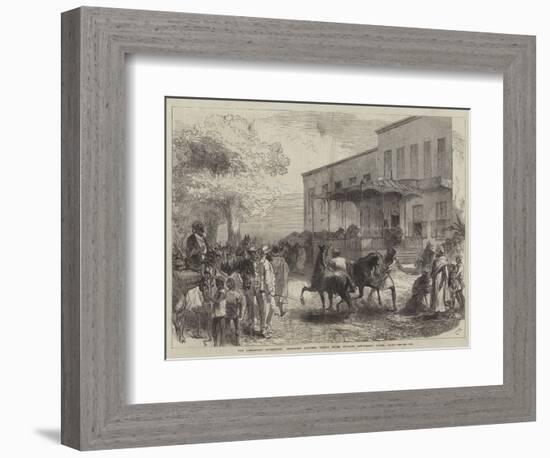 The Abyssinian Expedition, Transport Officers Buying Mules Opposite Shepheard's Hotel, Cairo-Charles Robinson-Framed Giclee Print