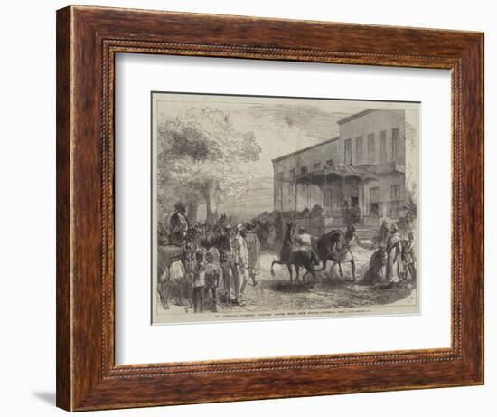 The Abyssinian Expedition, Transport Officers Buying Mules Opposite Shepheard's Hotel, Cairo-Charles Robinson-Framed Giclee Print