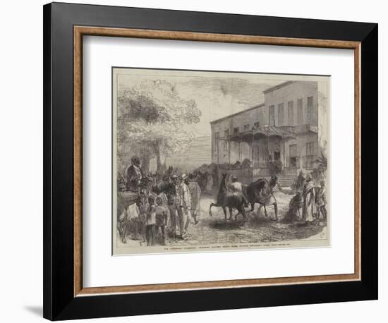 The Abyssinian Expedition, Transport Officers Buying Mules Opposite Shepheard's Hotel, Cairo-Charles Robinson-Framed Giclee Print