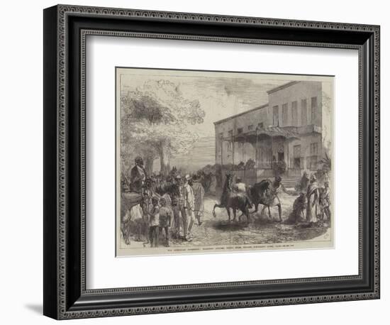 The Abyssinian Expedition, Transport Officers Buying Mules Opposite Shepheard's Hotel, Cairo-Charles Robinson-Framed Giclee Print