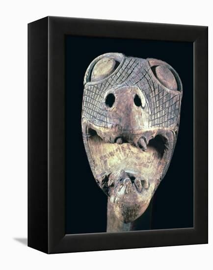 The Academician's' animal head-post from the Oseburg ship burial. Artist: Unknown-Unknown-Framed Premier Image Canvas