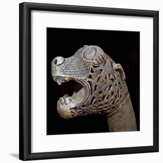 The Academician's' animal head-post from the Oseburg Viking ship burial, 9th century-Unknown-Framed Giclee Print