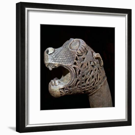 The Academician's' animal head-post from the Oseburg Viking ship burial, 9th century-Unknown-Framed Giclee Print