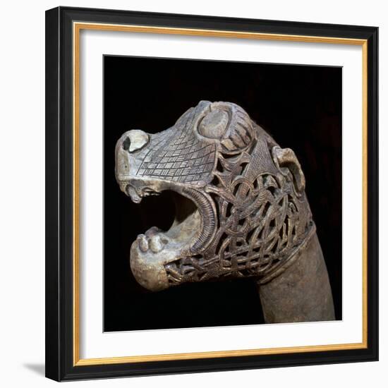 The Academician's' animal head-post from the Oseburg Viking ship burial, 9th century-Unknown-Framed Giclee Print