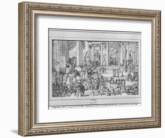 The Academy of Sciences and Fine Arts (Pen and Ink and Wash on Paper)-Sebastien I Le Clerc-Framed Giclee Print