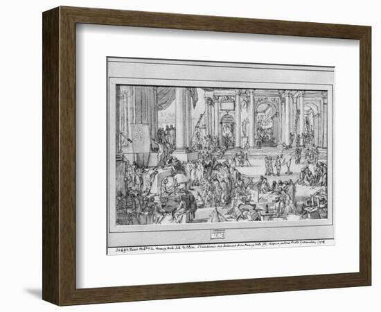 The Academy of Sciences and Fine Arts (Pen and Ink and Wash on Paper)-Sebastien I Le Clerc-Framed Giclee Print