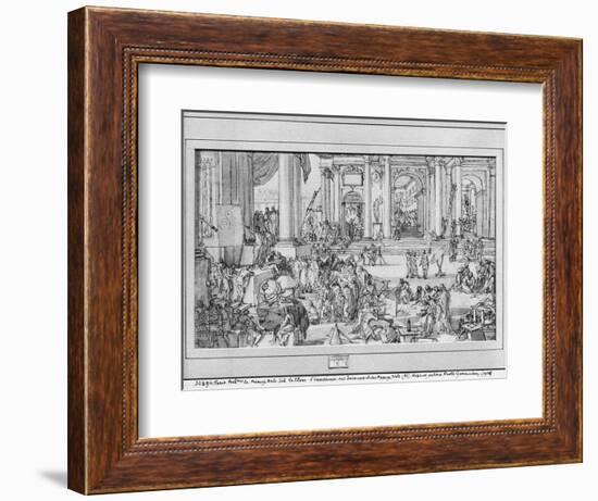 The Academy of Sciences and Fine Arts (Pen and Ink and Wash on Paper)-Sebastien I Le Clerc-Framed Giclee Print