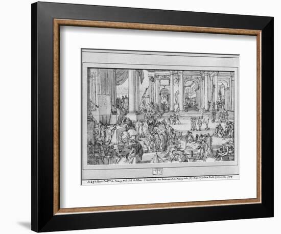 The Academy of Sciences and Fine Arts (Pen and Ink and Wash on Paper)-Sebastien I Le Clerc-Framed Giclee Print