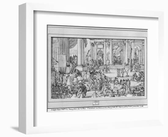 The Academy of Sciences and Fine Arts (Pen and Ink and Wash on Paper)-Sebastien I Le Clerc-Framed Giclee Print