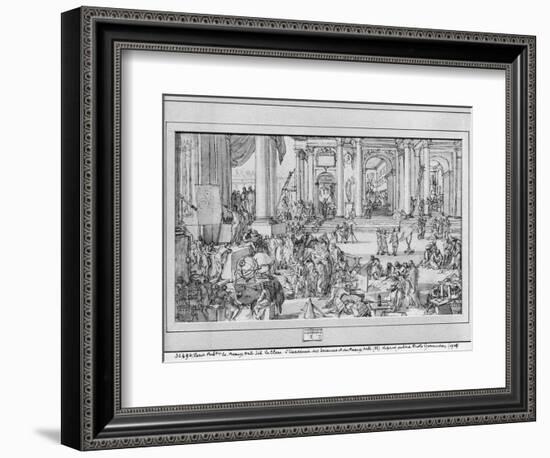 The Academy of Sciences and Fine Arts (Pen and Ink and Wash on Paper)-Sebastien I Le Clerc-Framed Giclee Print