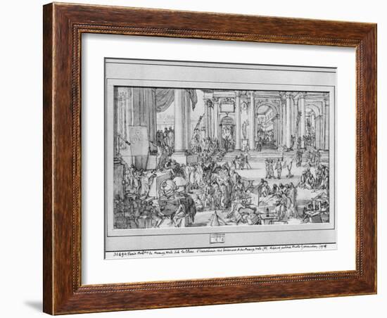 The Academy of Sciences and Fine Arts (Pen and Ink and Wash on Paper)-Sebastien I Le Clerc-Framed Giclee Print