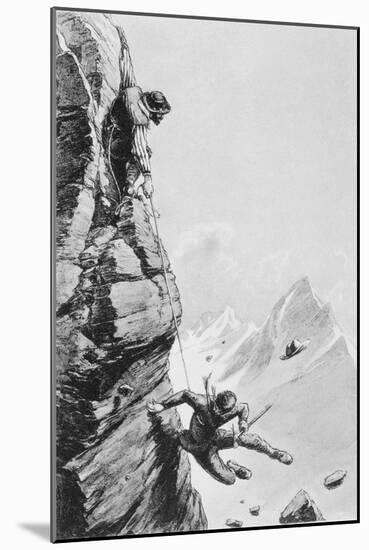 The Accident on Sefton, from 'scrambles Amongst the Alps' by Edward Whymper, Published 1871-Edward Whymper-Mounted Giclee Print