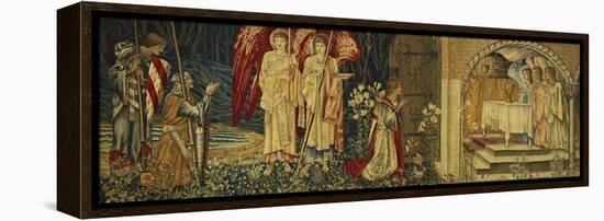 The Achievement of the Holy Grail by Sir Galahad, Sir Bors and Sir Percival-Edward Burne-Jones-Framed Premier Image Canvas