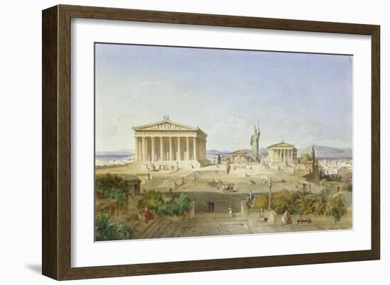 The Acropolis of Athens in the Time of Pericles 444 BC. 1851-Ludwig Lange-Framed Giclee Print