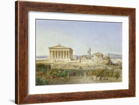 The Acropolis of Athens in the Time of Pericles 444 BC. 1851-Ludwig Lange-Framed Giclee Print