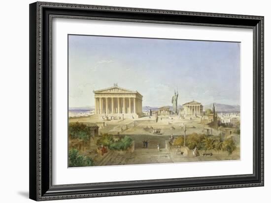 The Acropolis of Athens in the Time of Pericles 444 BC. 1851-Ludwig Lange-Framed Giclee Print