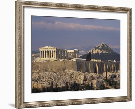 The Acropolis, Unesco World Heritage Site, and Lykabettos Hill, Athens, Greece-Roy Rainford-Framed Photographic Print