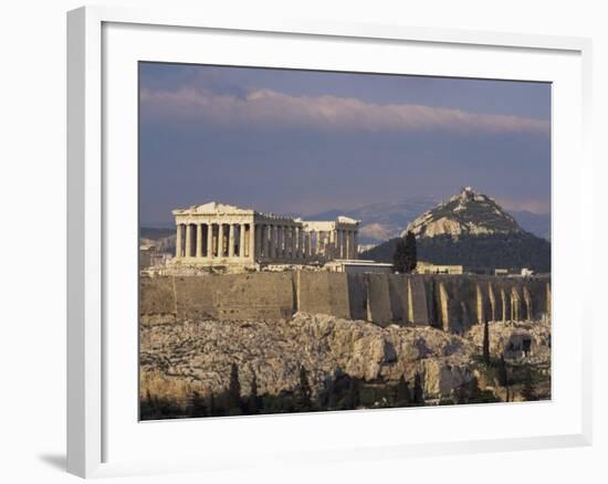 The Acropolis, Unesco World Heritage Site, and Lykabettos Hill, Athens, Greece-Roy Rainford-Framed Photographic Print