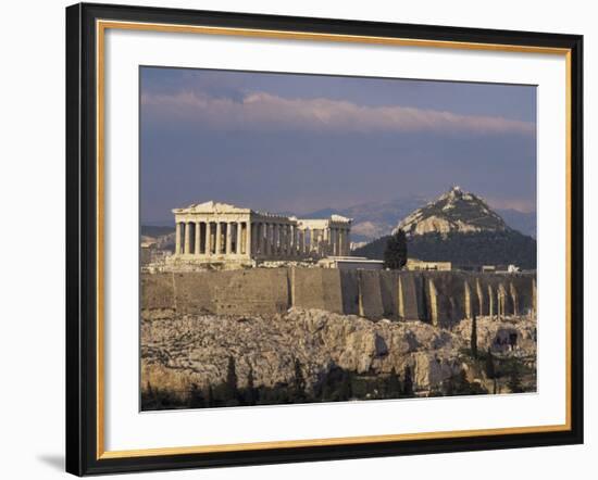 The Acropolis, Unesco World Heritage Site, and Lykabettos Hill, Athens, Greece-Roy Rainford-Framed Photographic Print