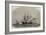 The Action Off Cherbourg on Sunday Between the Alabama and the Kearsarge, the Alabama Sinking-null-Framed Giclee Print