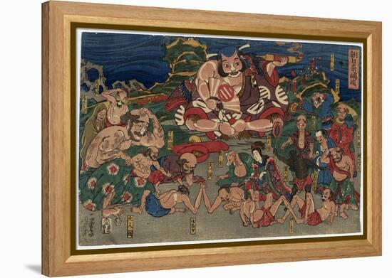 The Actor Asahina Travelling through Strange Countries, 19Th Century (Colour Woodblock Print)-Utagawa Kuniyoshi-Framed Premier Image Canvas